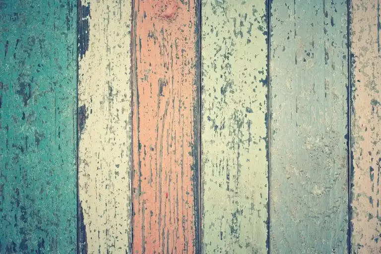 Close-up of colorful, weathered wooden planks.