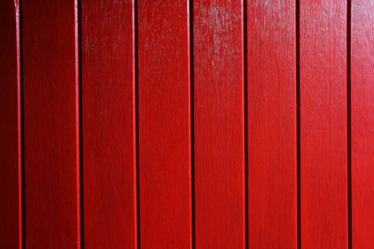 Close-up of vertical red wooden planks