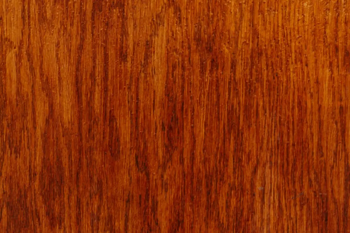 Close-up of warm-stained wood grain